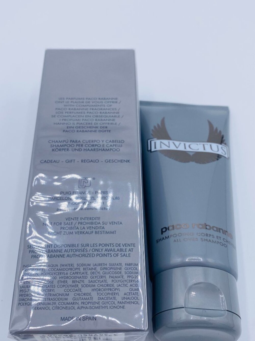Paco Rabanne Invictus Gift Set-Shampoo 100ml,Spray 10ml&Sample-3pc-BOXED-NEW - Picture 11 of 14